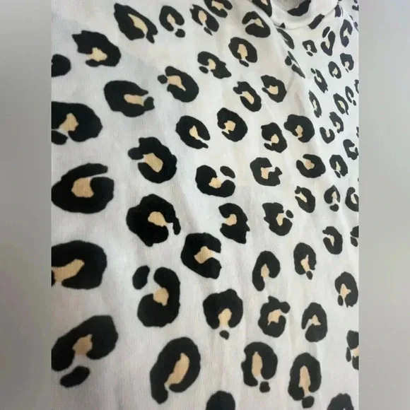 Never Fully Dressed Leopard Print T-shirt, White, Size M - Picture 6 of 8